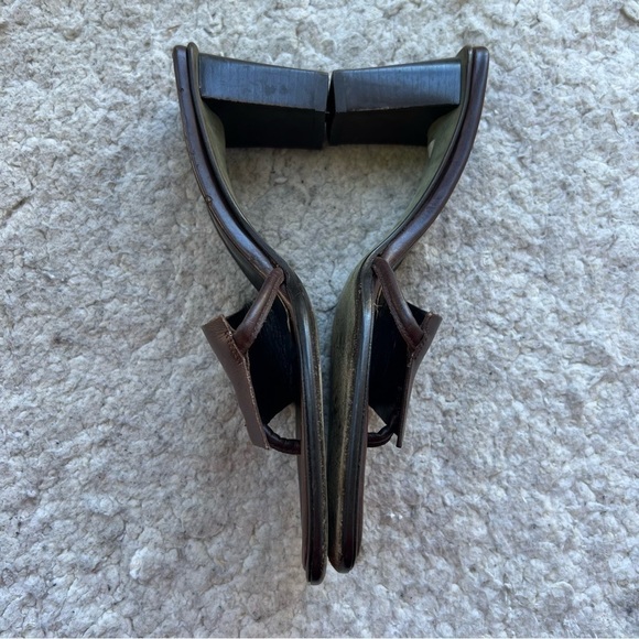 Donald J Pliner: TRISTA Slip On Brown Leather Contemporary Block Heeled Sandals - Picture 5 of 12